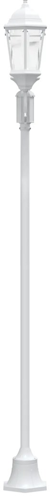 vidaXL Φωτιστικό Κήπου Πόλου 2-Lamp E27 Λευκό 220 εκ Αλουμίνιο