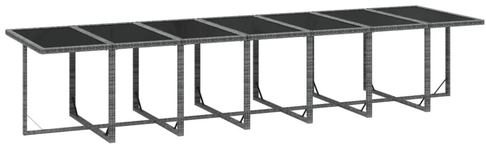 vidaXL Σετ Τραπεζαρίας Κήπου 19 τεμ. Γκρι από Συνθ. Ρατάν με Μαξιλάρια