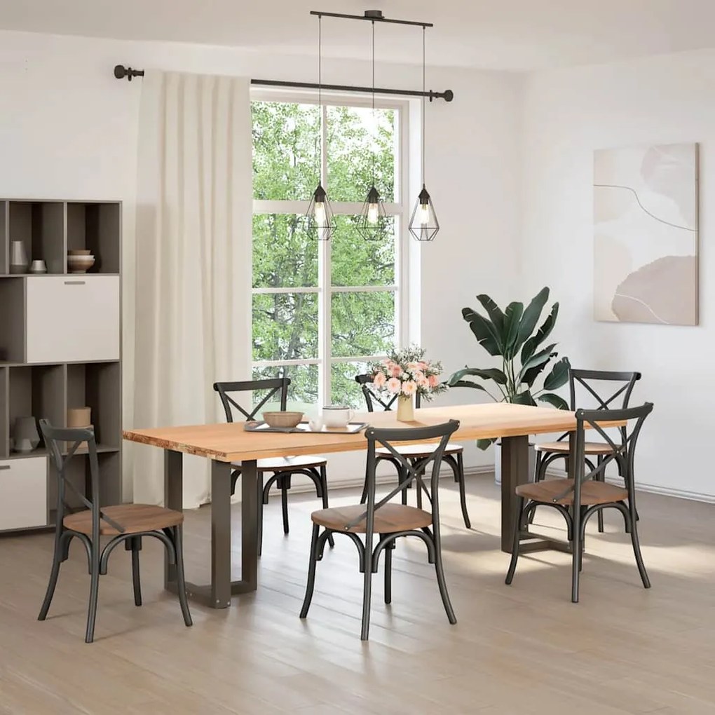 vidaXL Πόδια Τραπεζαρίας σε Σχήμα Τ, 2 τεμ. Μαύρο 60x35x(72-73) εκ. Ατσάλι