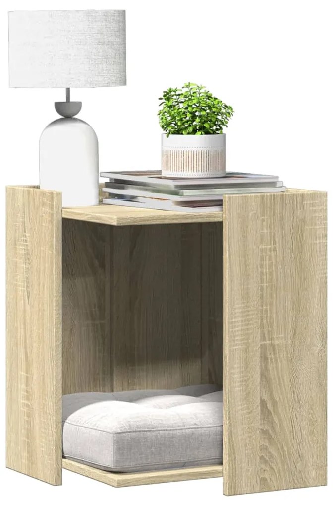 Τουαλέτα Γάτας Περίφραξη Sonoma Δρυς 42x42x51εκ Επεξεργασμ Ξύλο