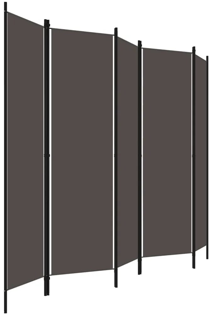 vidaXL Διαχωριστικό Δωματίου με 5 Πάνελ Ανθρακί 250 x 180 εκ.