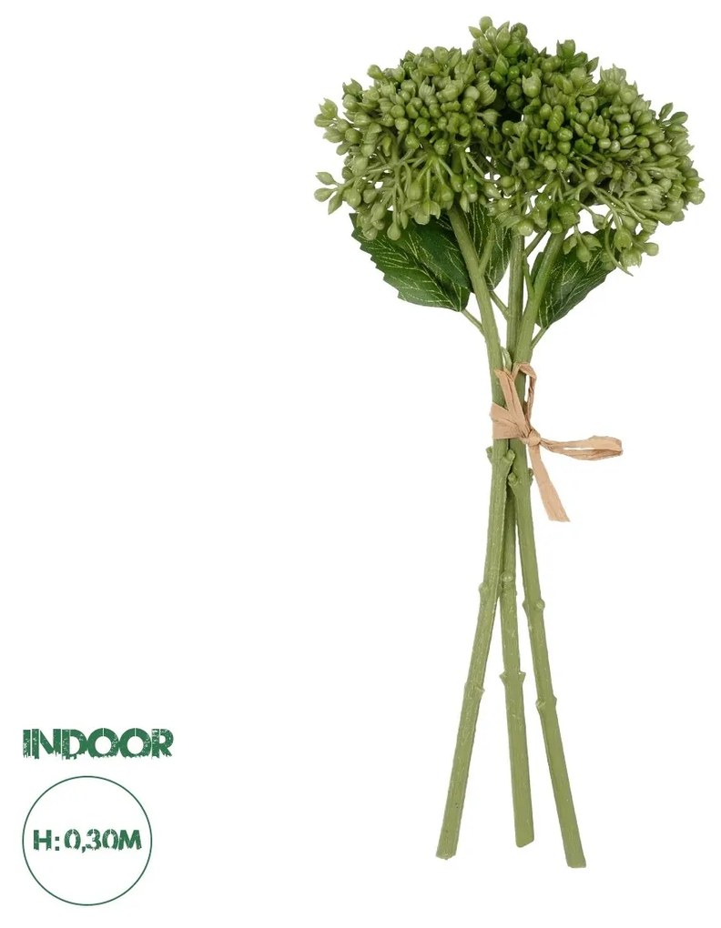 GloboStar® Artificial Garden GREEN HYACINTH BOUQUET 21354 Τεχνητό Διακοσμητικό Μπουκέτο Πράσινος Υάκυνθος Y30cm