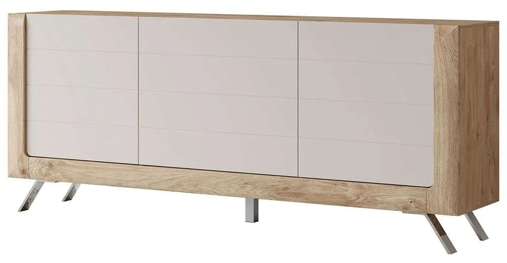 Μπουφές Geisha I 162676649 199x44x81cm Natural-Beige Mdf,Μέταλλο