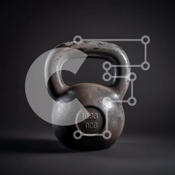 Intra Συλλεκτικό Ξύλινο Παζλ Plywood  4mm - Μαύρο Kettlebell σε σκούρο φόντο Σε Ξύλινο Κουτί - Διαστάσεις: 10x10 cm – 25 κομμάτια