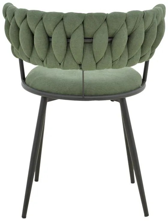 Καρέκλα Πολυθρόνα Alkia I ύφασμα σε χακί απόχρωση- πόδι μαύρο μέταλλο 57x58.5x72εκ 2αδα 52x58.5x72 εκ.