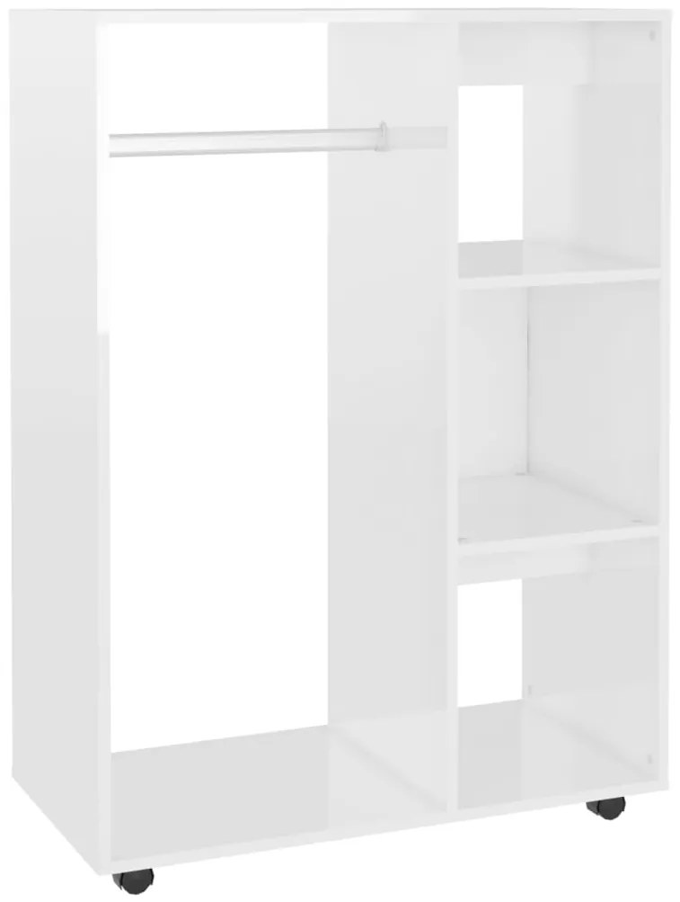 vidaXL Ντουλάπα Γυαλιστερό Λευκό 80 x 40 x 110 εκ. από Επεξ. Ξύλο