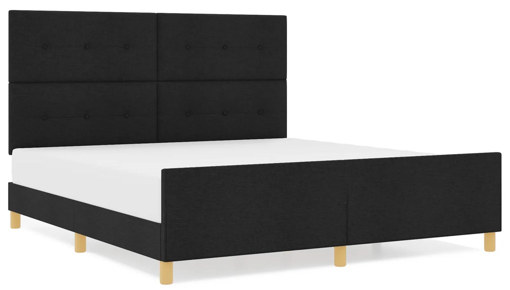 vidaXL Κρεβάτι Μαύρο 180x200 εκ Υφάσμα