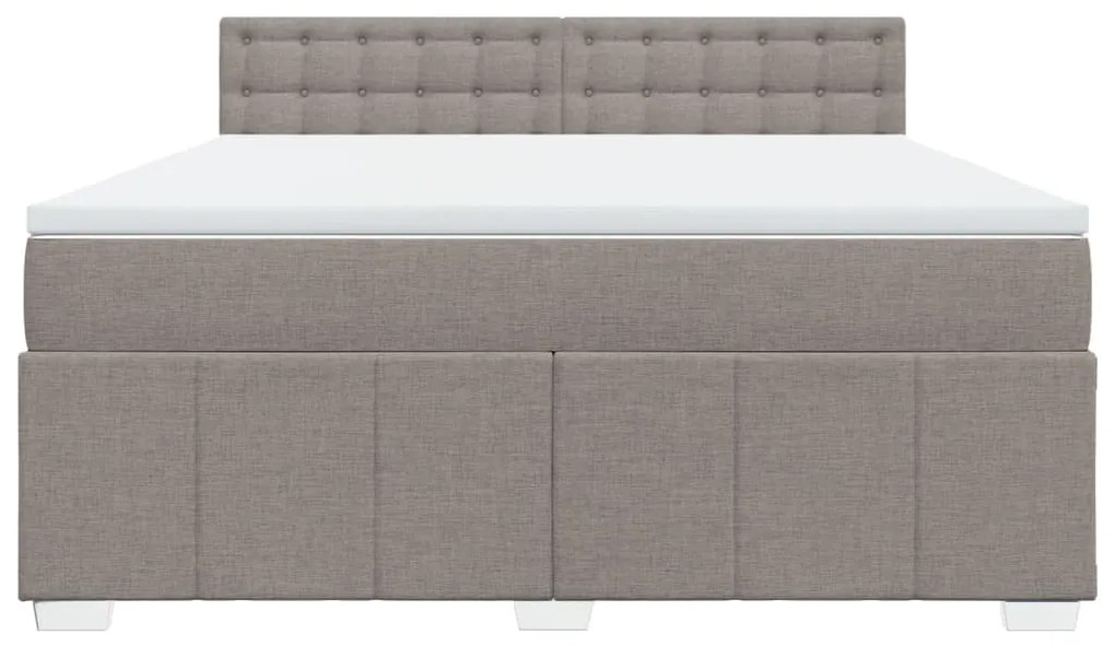 Κρεβάτι Boxspring με Στρώμα Taupe 180x200 εκ. Υφασμάτινο - Μπεζ-Γκρι