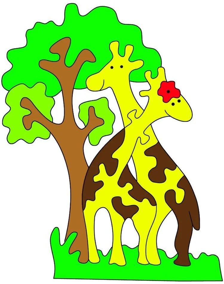 Intra απο ξύλο plywood 3mm-4mm πάχος - Παζλ καμηλοπάρδαλη Δίασταση 30x30 cm Intraeaxys-d1lvdm6o