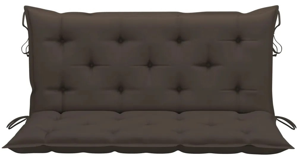 vidaXL Παγκάκι Κούνια 120 εκ. από Μασίφ Ξύλο Teak με Taupe Μαξιλάρι