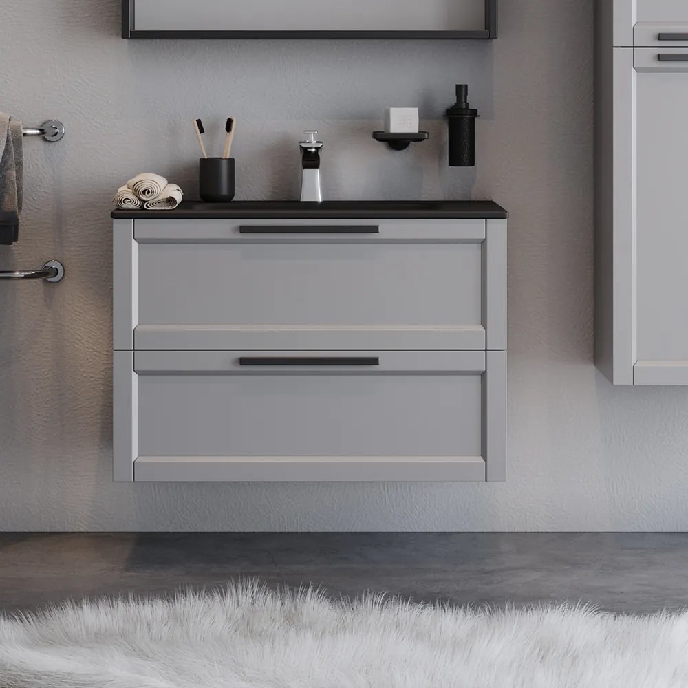 Πάγκος LAGUNA Γκρι MDF 18mm Λάκα 80 S3BLAG080GREY 81x46.50x52cm S3BLAG080GREY