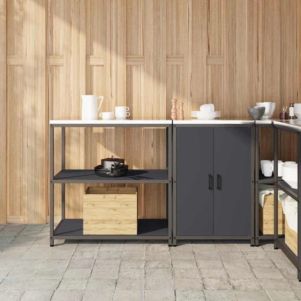 vidaXL Σετ Αποθήκευσης Κουζίνας 2 pcs Ανθρακί 150 x 50 x 92 εκ.
