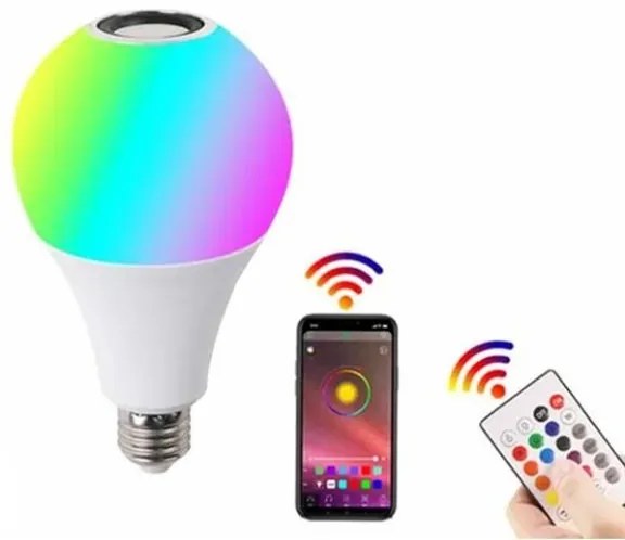 LED Λάμπα Ε27-Φωτορυθμικό RGB 12W με σύνδεση μέσω Bluetooth και ηχείο για αναπαραγωγή μουσικής 17959021
