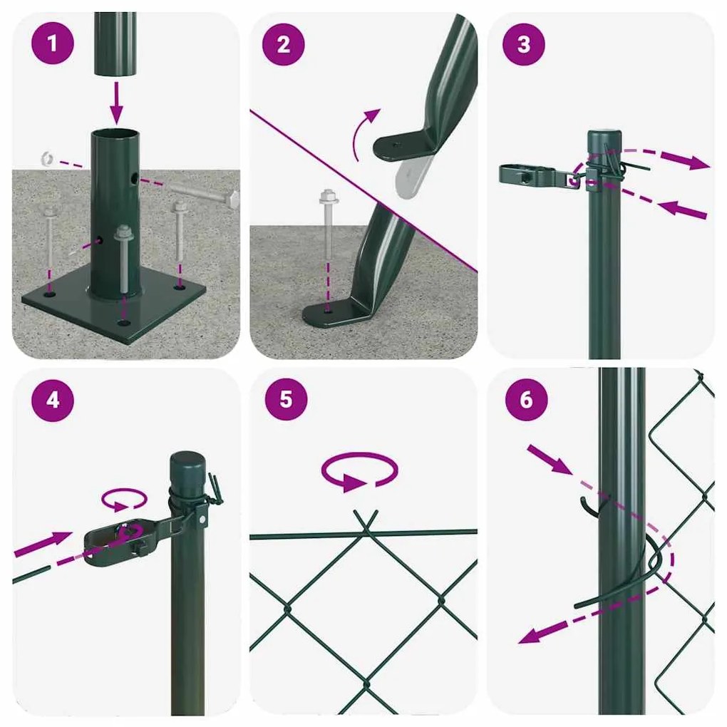 vidaXL Στύλος Περιφράξεων Πράσινο 10 x 1,6 μ (40 x 40 mm πλέγμα)