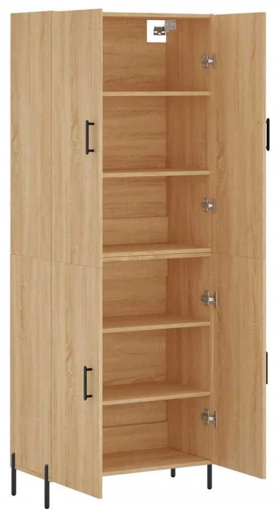 vidaXL Ντουλάπι Sonoma δρυς 69,5 x 34 x 180 εκ. από Επεξεργασμένο Ξύλο