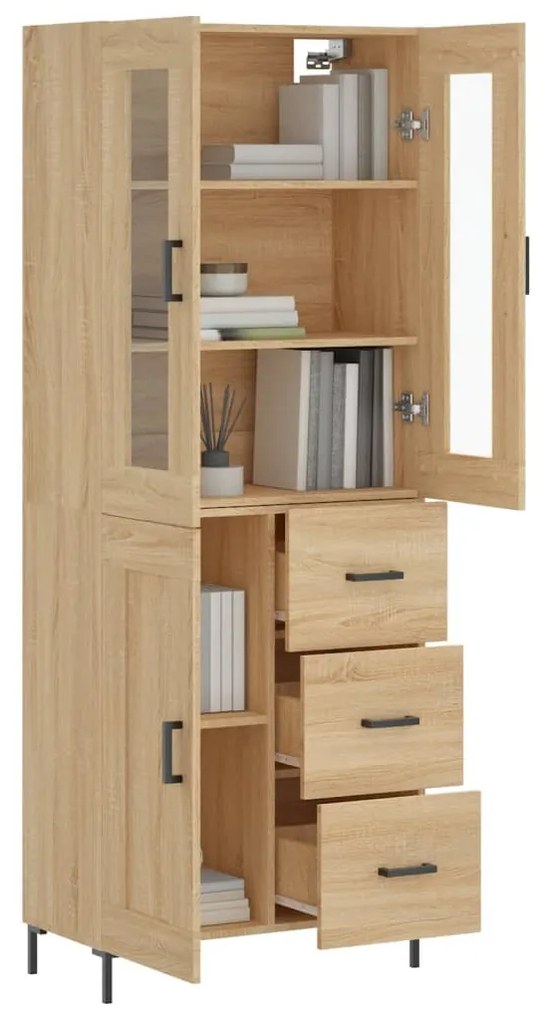 vidaXL Ντουλάπι Sonoma δρυς 69,5 x 34 x 180 εκ. από Επεξεργασμένο Ξύλο