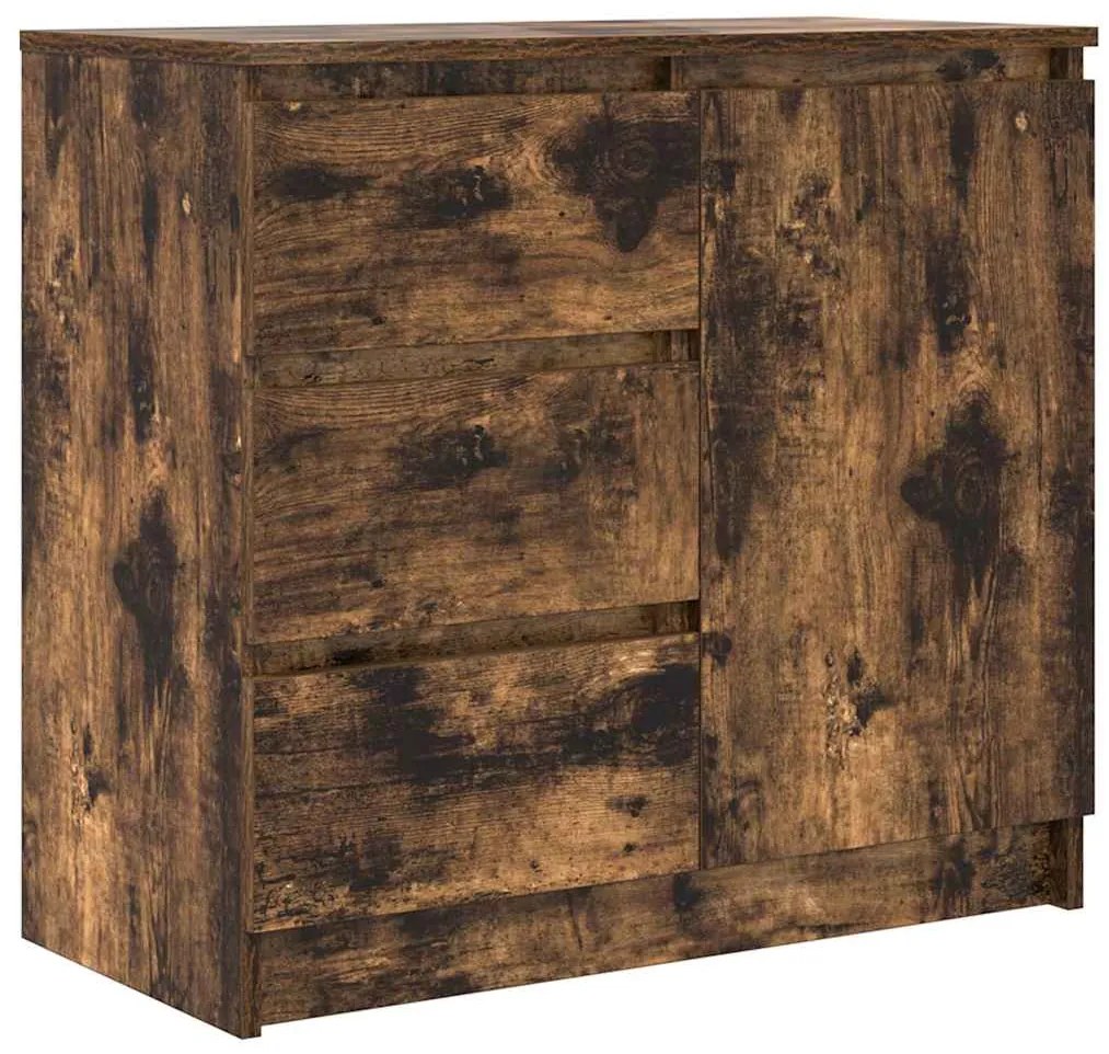 Συρταριέρα με Συρτάρια Καπνιστή Δρυς 71x35x65 εκ. Επεξ. Ξύλο - Καφέ