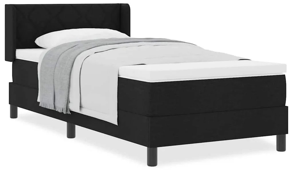 vidaXL Κρεβάτι box spring με στρώμα με στρώμα Μαύρο 100 x 200 cm
