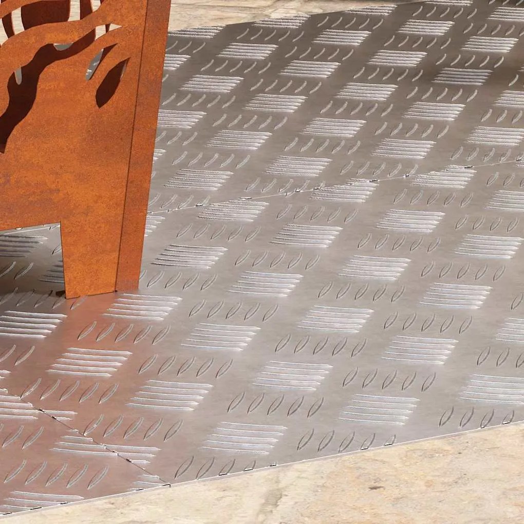 vidaXL Σκαλοπάτι Ορθογώνιος 4 pcs Ασημί 100 x 50 cm Αλουμίνιο