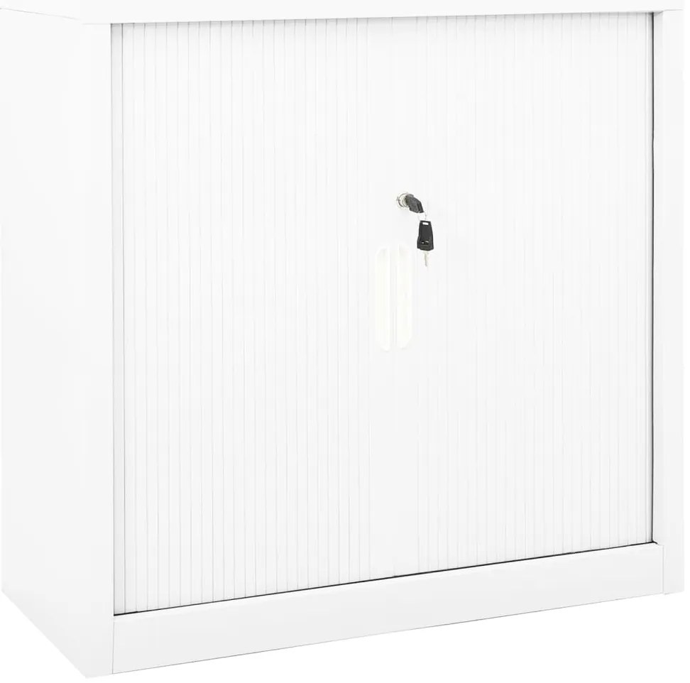 vidaXL Ντουλάπι με Συρόμενη Πόρτα Λευκό 90 x 40 x 90 εκ. Ατσάλινο