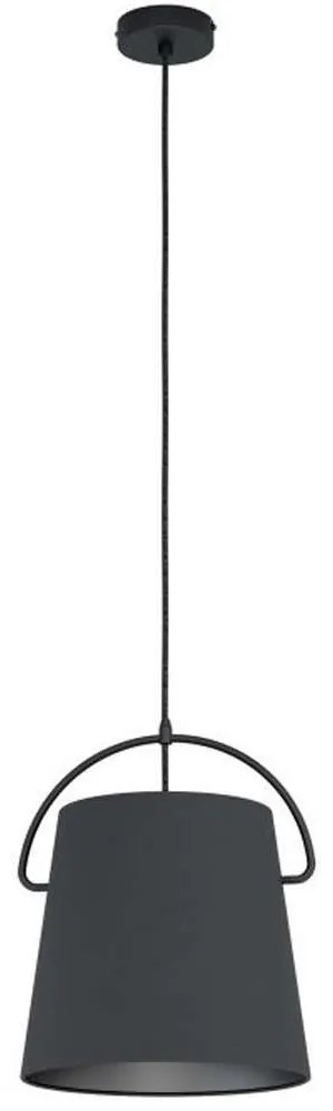 Φωτιστικό Οροφής 39865 Granadillos E27/1 Black Eglo Metal, Fabric
