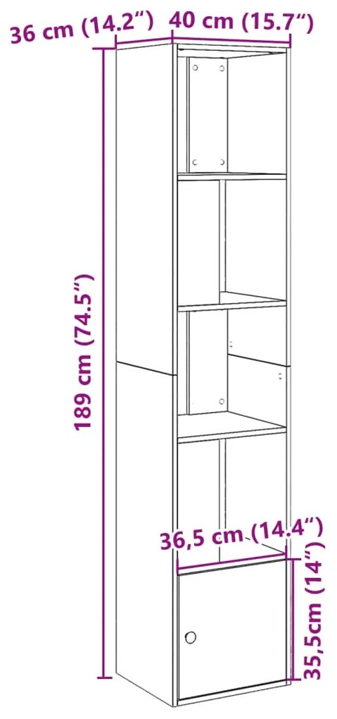 Βιβλιοθήκη Sonoma Δρυς 40x36x189 εκ. από Επεξεργασμένο Ξύλο - Καφέ