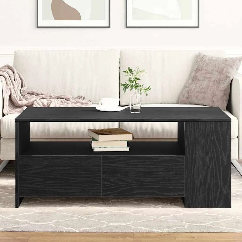 vidaXL Τραπεζάκι σαλονιού with Drawer Μαύρη δρυς 102 x 55 x 43.5 εκ.