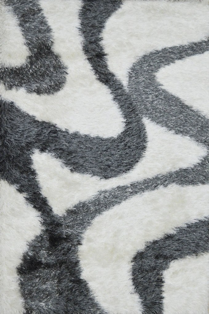 Χαλί Glamour Shaggy 7209 Anthracite-White 160X230cm
