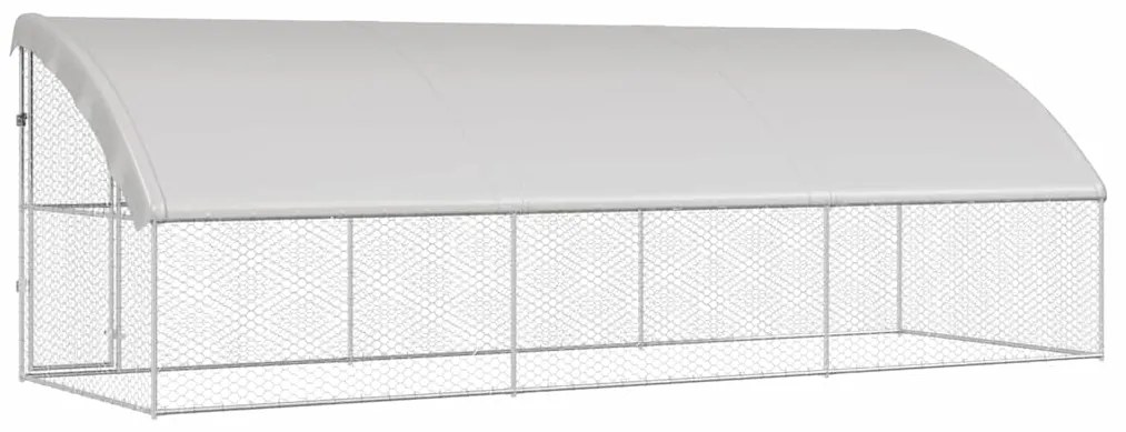 vidaXL Κλουβί Σκύλου με αποθήκευση 3 pcs Ασημί 6 x 2 x 2 m Ατσάλι