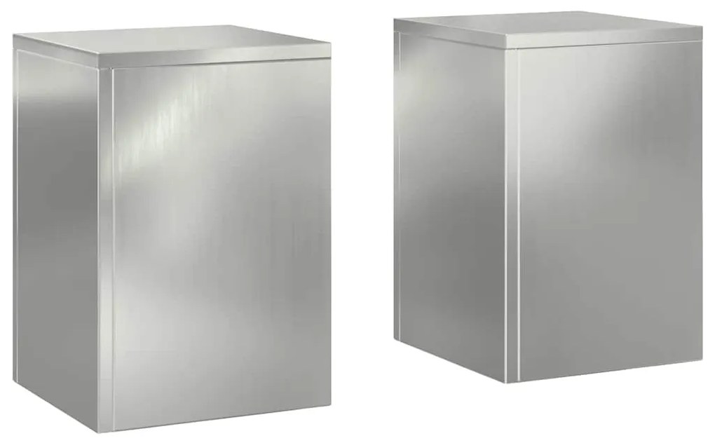 vidaXL Γλάστρες Εξωτερικού Χώρου, Σετ 2 τμχ, 24 x 24 x 35 εκ, Γαλβανισμένο Ατσάλι