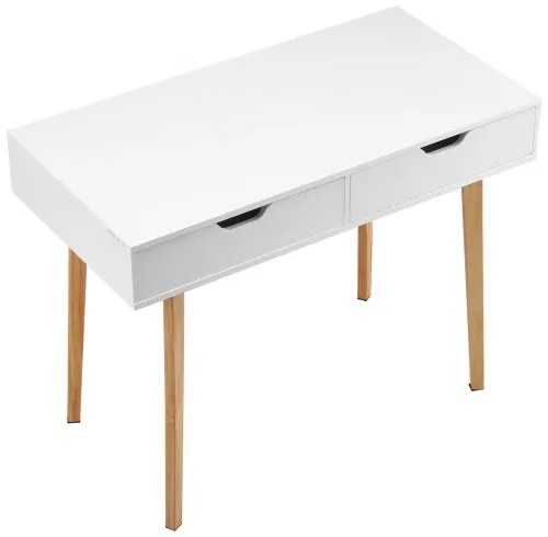 VEVOR Small Desk with Drawer Kids Desk for Bedroom Wooden Study Table White+Wood