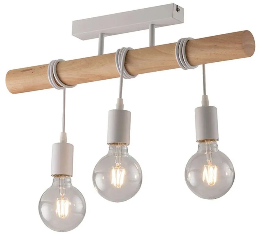 Φωτιστικό Οροφής - Ράγα I-Arizona PL3 8031414872060 White Luce Ambiente Design Metal,Wood