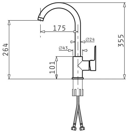 Μπαταρία κουζίνας Celesta Μαύρο Ματ 5x17.5x35.5 εκ.