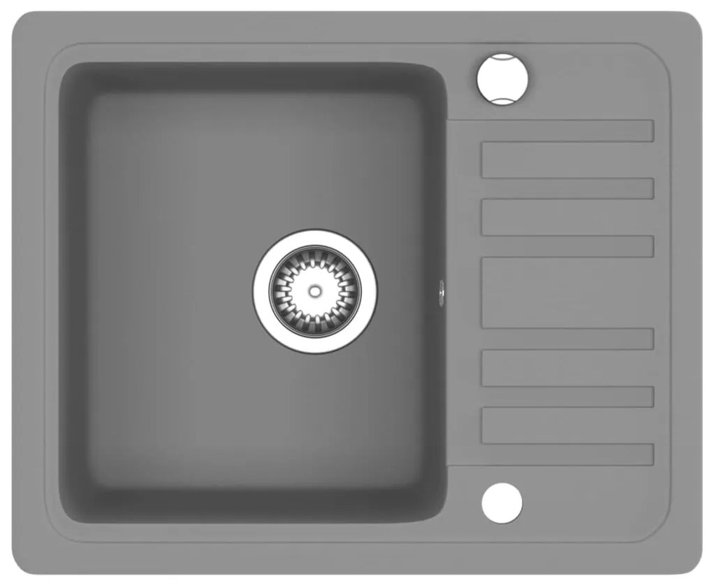 vidaXL Νεροχύτης με Μονή Γούρνα Γκρι Γρανιτένιος