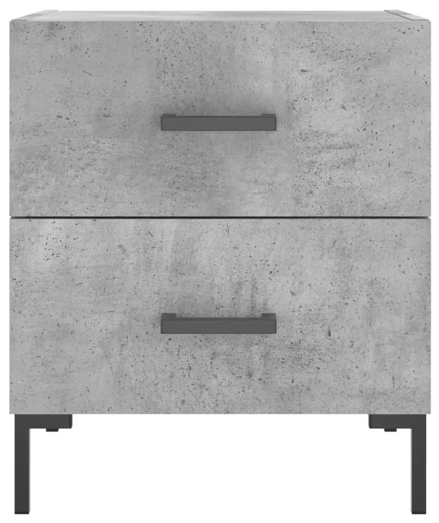 vidaXL Κομοδίνα 2 τεμ. Γκρι Σκυροδεμ. 40 x 35 x 47,5 εκ. Επεξεργ. Ξύλο