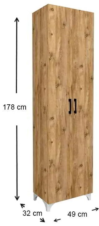 Ντουλάπα - Παπουτσοθήκη μελαμίνης Lilly Megapap χρώμα pine oak 49x32x170εκ.