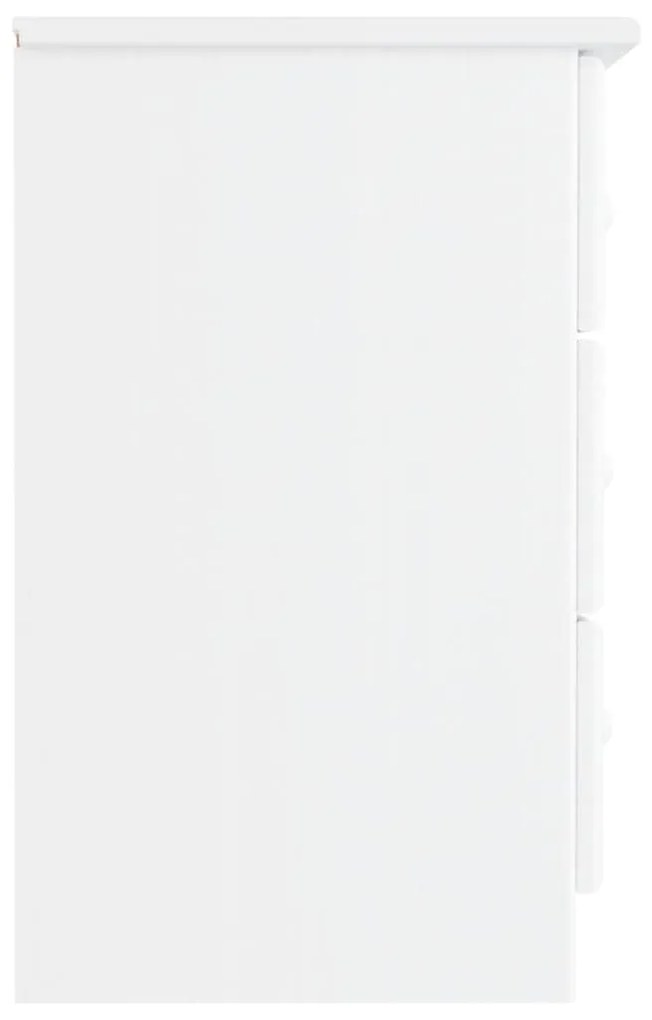 Κομοδίνο ALTA Λευκό 41 x 35 x 55,5 εκ. από Μασίφ Ξύλο Πεύκου - Λευκό