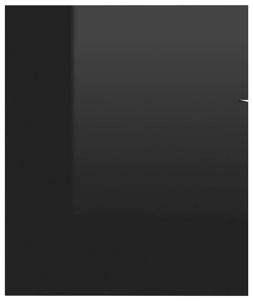 Σετ Επίπλων Μπάνιου 2 Τεμαχίων Γυαλιστερό Μαύρο από Μοριοσανίδα - Μαύρο