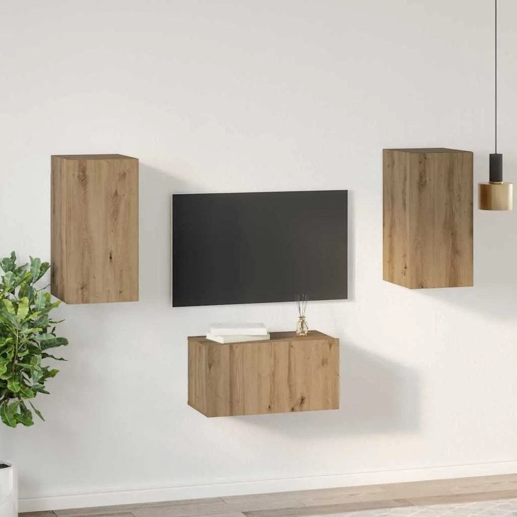 vidaXL Σετ επίπλου τηλεόρασης 3 pcs artisan δρυς 60 x 30 x 30 cm