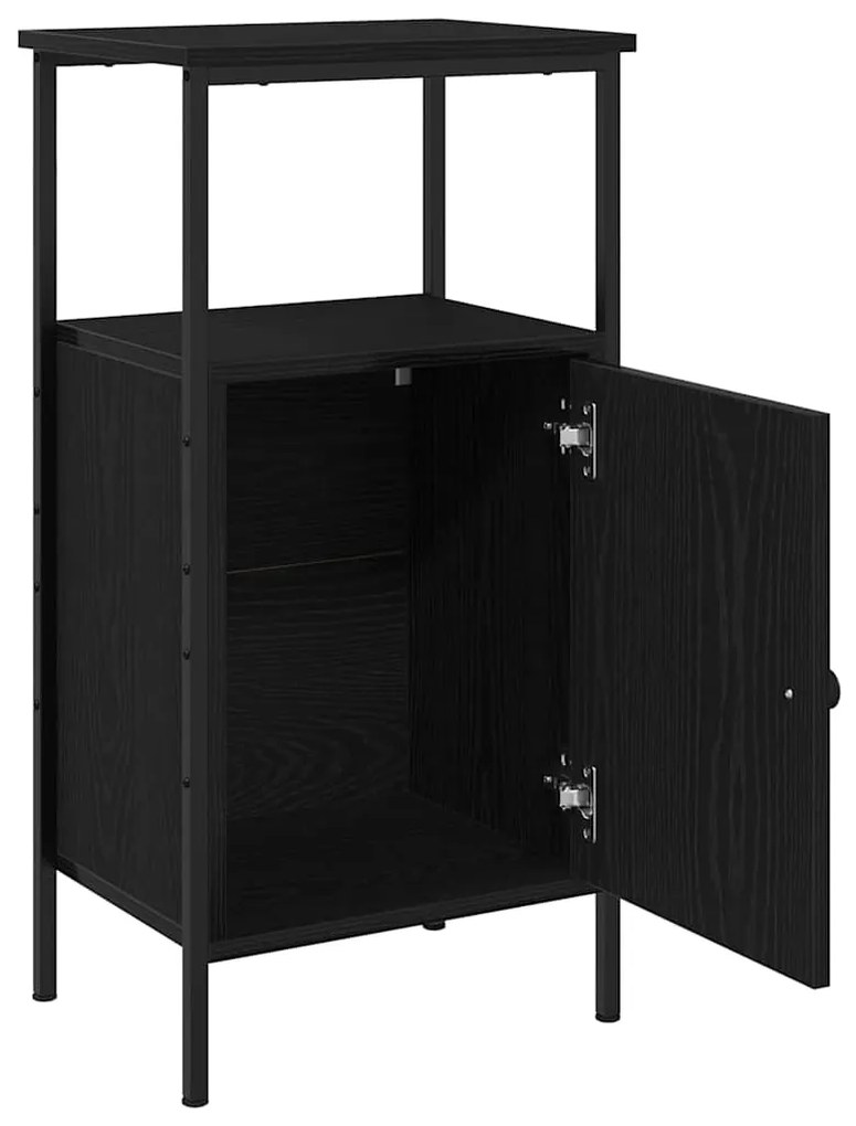 vidaXL Κομοδίνο 2 pcs Μαύρη Οξυά 41 x 31 x 80 εκ Επεξεργασμένο ξύλο