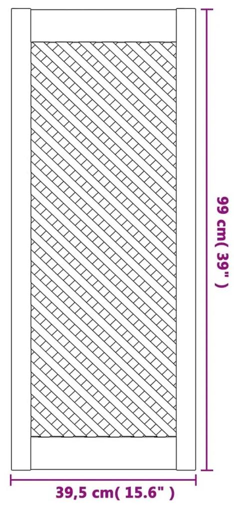 Πορτάκια με Πλέγμα 2 Τεμ. 39,5x99 εκ. από Μασίφ Ξύλο Πεύκου - Καφέ