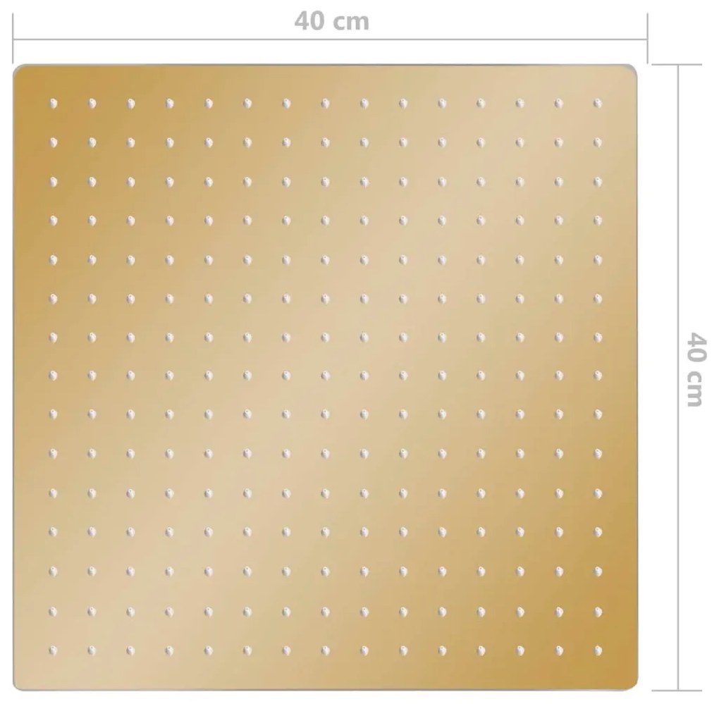 Κεφαλή Nτους Βροχή Τετράγωνη Χρυσή 40x40 εκ. Ανοξείδωτο Ατσάλι - Χρυσό