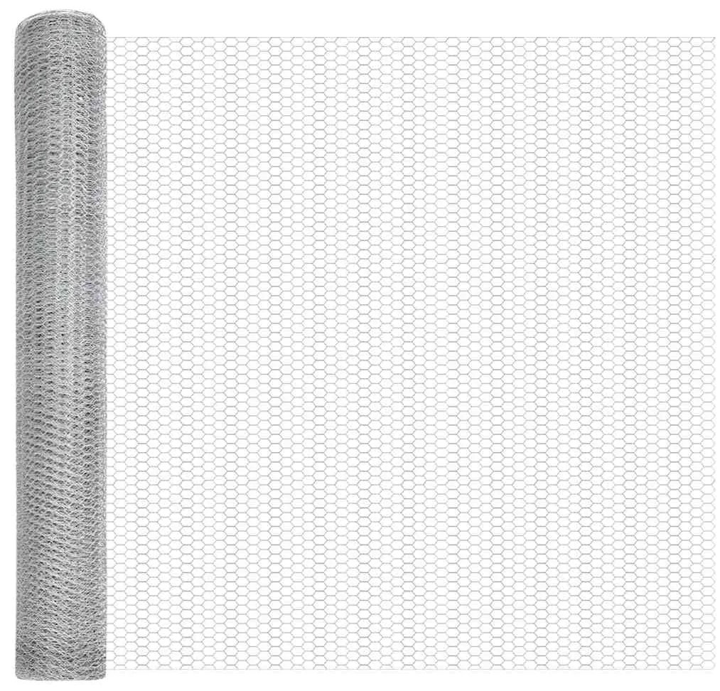 vidaXL Στύλος Περιφράξεων Ασημί 10 x 1 m (25 mm δίκτυο) Ατσάλι