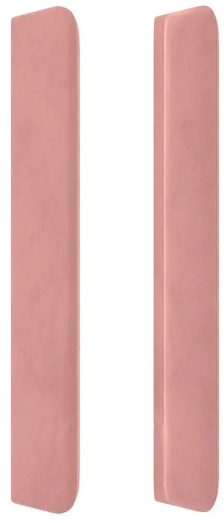 Κεφαλάρι με Πτερύγια Ροζ 163x16x118/128 εκ. Βελούδινο - Ροζ