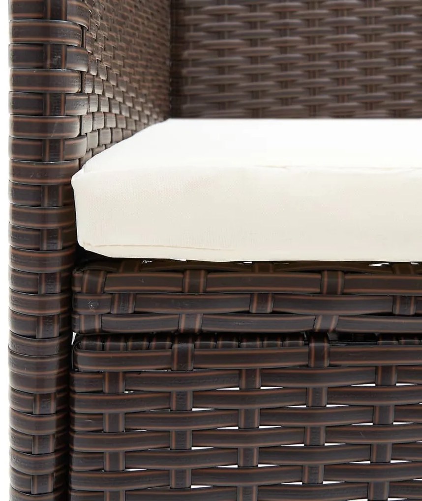 vidaXL Καρέκλες Τραπεζαρίας Κήπου 2 τεμ. Καφέ από Συνθετικό Ρατάν