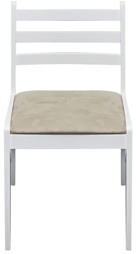 vidaXL Καρέκλες Τραπεζαρίας 2 τεμ. Λευκές Καουτσουκόδεντρο/Βελούδο