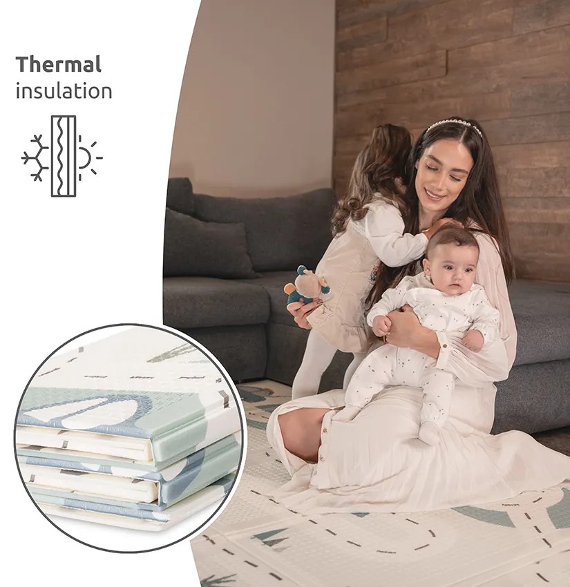 Χαλάκι Δραστηριοτήτων Πτυσσόμενο Διπλής Όψης Funny City &amp; Stars 180x200cm 10300490001 Lorelli