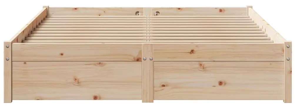 vidaXL Σκελετός Κρεβατιού Χωρίς Στρώμα 135x190 εκ Μασίφ Ξύλο Πεύκου