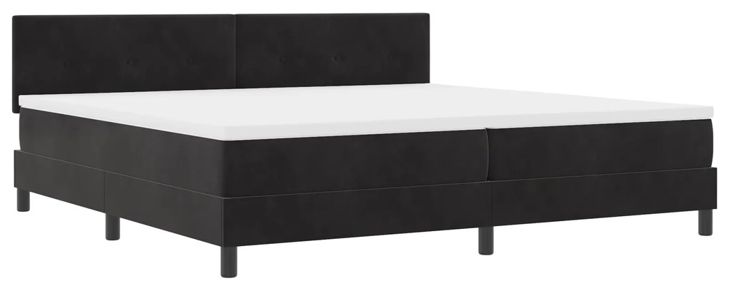 vidaXL Κρεβάτι Box Spring με Στρώμα Μαύρο 200x200 εκ Βελούδο