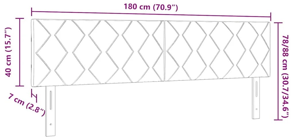 vidaXL Κεφαλάρι με κεφαλάρι Μαύρο 180 cm Βελούδο